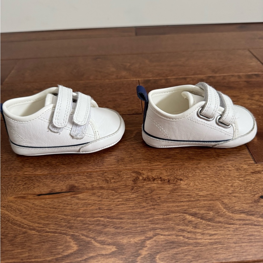 Janie and Jack Baby White Leather Velcro Shoes 3–6 Months - Picture 3 of 7